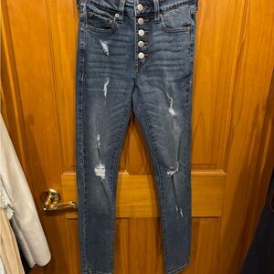 Aeropostale Blue Distressed Women Jeans 00 regular